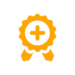 Badge, certificate, medal, quality, reward, Award Plaque, Award Ribbon. orange color award icon