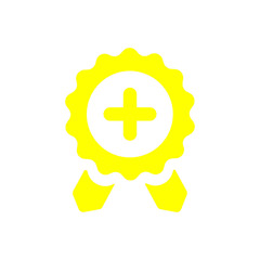 Obraz premium Badge, certificate, medal, quality, reward, Award Plaque, Award Ribbon. yellow color award icon