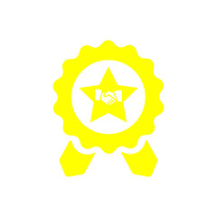 Badge, certificate, medal, quality, reward, Award Plaque, Award Ribbon. yellow color award icon