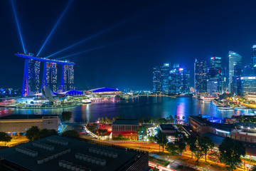 Singapore urban city skyline with beautiful landmark and iconic view.