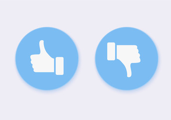 Like and Dislike. Design Elements for Marketing, Business, Advertisement, Social Network. Vector Flat Icons on White Background