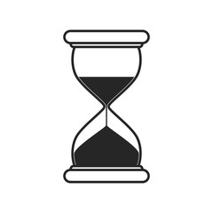 Hourglass flat icon on white background, for any occasion