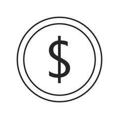 Coin flat icon on white background, for any occasion