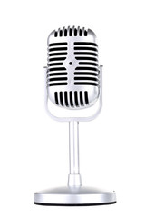Vintage microphone isolated on white background