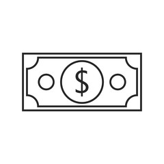 Dollar flat icon on white background, for any occasion