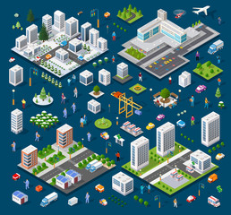 Isometric set module city © AlexZel