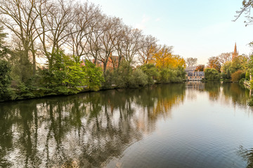 Fototapeta na wymiar Lake of love, Bruges