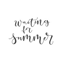 Lettering with phrase waiting for summer. Vector illustration.
