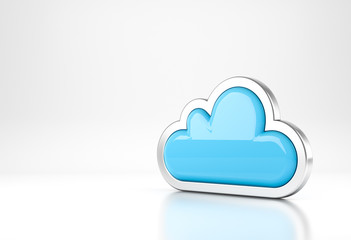 Cloud Computing internet Symbol icon concept on white background. 3D rendering.
