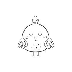 Cute cartoon chicken. Vector illustration.