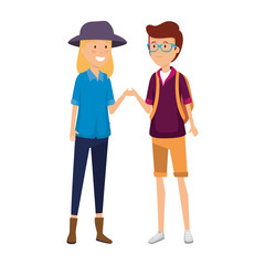 tourist couple avatars characters