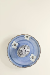 Stylish background of Easter eggs,handmade painted .