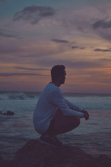 Man enjoying on the beach.