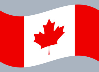 Canada flag, official colors and proportion correctly. National Canada flag.