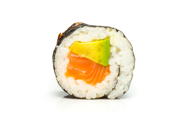 Sushi roll with salmon and avocado