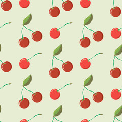 abstract cute vector seamless pattern with cherry