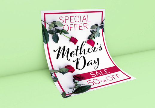 Mother's Day Sale Flyer with Rose Elements
