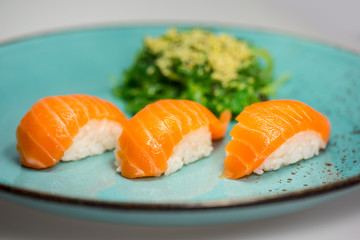 Close up of sashimi sushi set