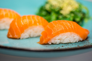 Close up of sashimi sushi set
