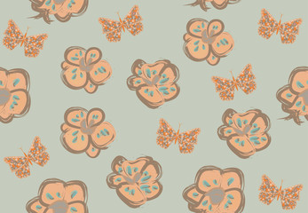 Vector seamless pattern with fairy orchids.