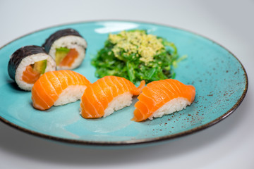 Close up of sashimi sushi set