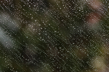rainy days, rain drops on the window surface
