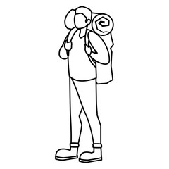 adventurous man with travelbag