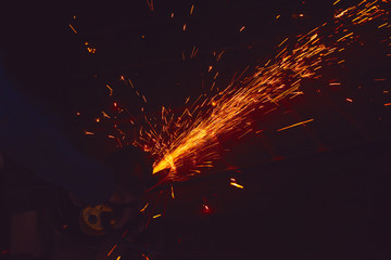 Magic glowing Flow of Sparks in the Dark background