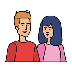 young couple avatars characters