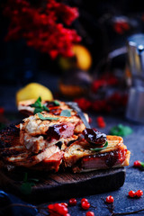 ham cheddar cranberry melt sandwich.