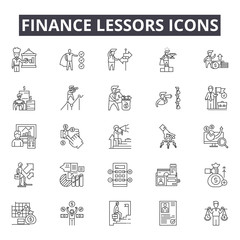 Finance lessors line icons for web and mobile. Editable stroke signs. Finance lessors  outline concept illustrations - obrazy, fototapety, plakaty