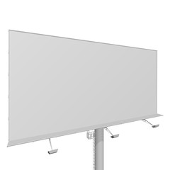Advertising construction for outdoor advertising big billboard. Billboard for your design. Isolated on white background.
