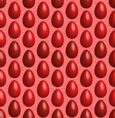 Red eggs on pink background seamless pattern