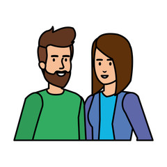 young couple avatars characters