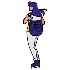 adventurous woman with travelbag