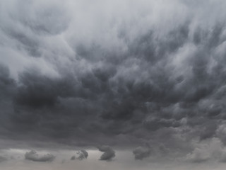 Dramatic gray stormy cloudy thunderstorm