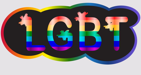 LGBT - inscription in rainbow letters, lgtb concept
