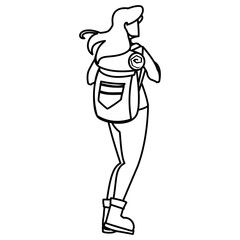 adventurous woman with travelbag