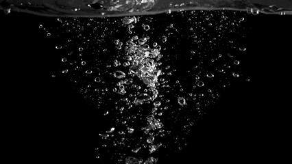 Blurry images of soda liquid water bubbles or carbonate drink or oil shape or beer fizzing or splashing and floating drop in black background for represent sparkling and refreshing - obrazy, fototapety, plakaty