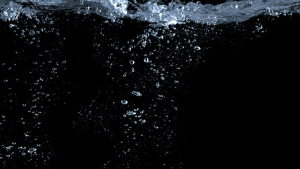 Naklejka na ściany i meble Blurry images of soda liquid water bubbles or carbonate drink or oil shape or beer fizzing or splashing and floating drop in black background for represent sparkling and refreshing