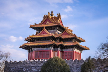 Fototapeta premium Beijing Forbidden City Corner Tower. Imperial Palace at Day
