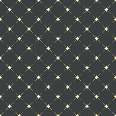 Stoffe zum Nähen Seamless pattern, fashion geometric background. Golden stars with diagonal lines on dark grey backdrop