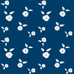 Simple floral seamless pattern. Repetitive print with flowers.