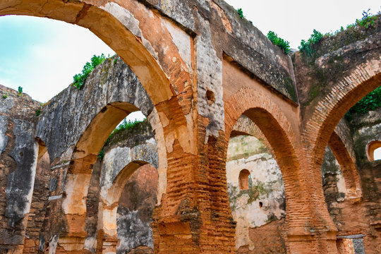Arches in a Ruined Mosque at Chellah in Rabat Morocco