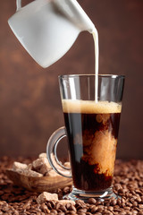  Coffee latte and brown sugar.