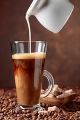  Coffee latte and brown sugar.