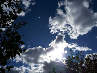 Obraz premium white clouds at blue sky background