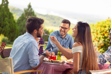 Outdoor barbecue party