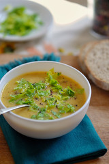 Red lentils soup with spices