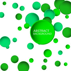  Geometric abstract background with green circles